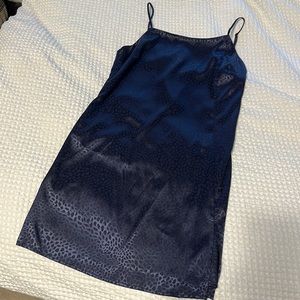 Navy blue silk dress XS